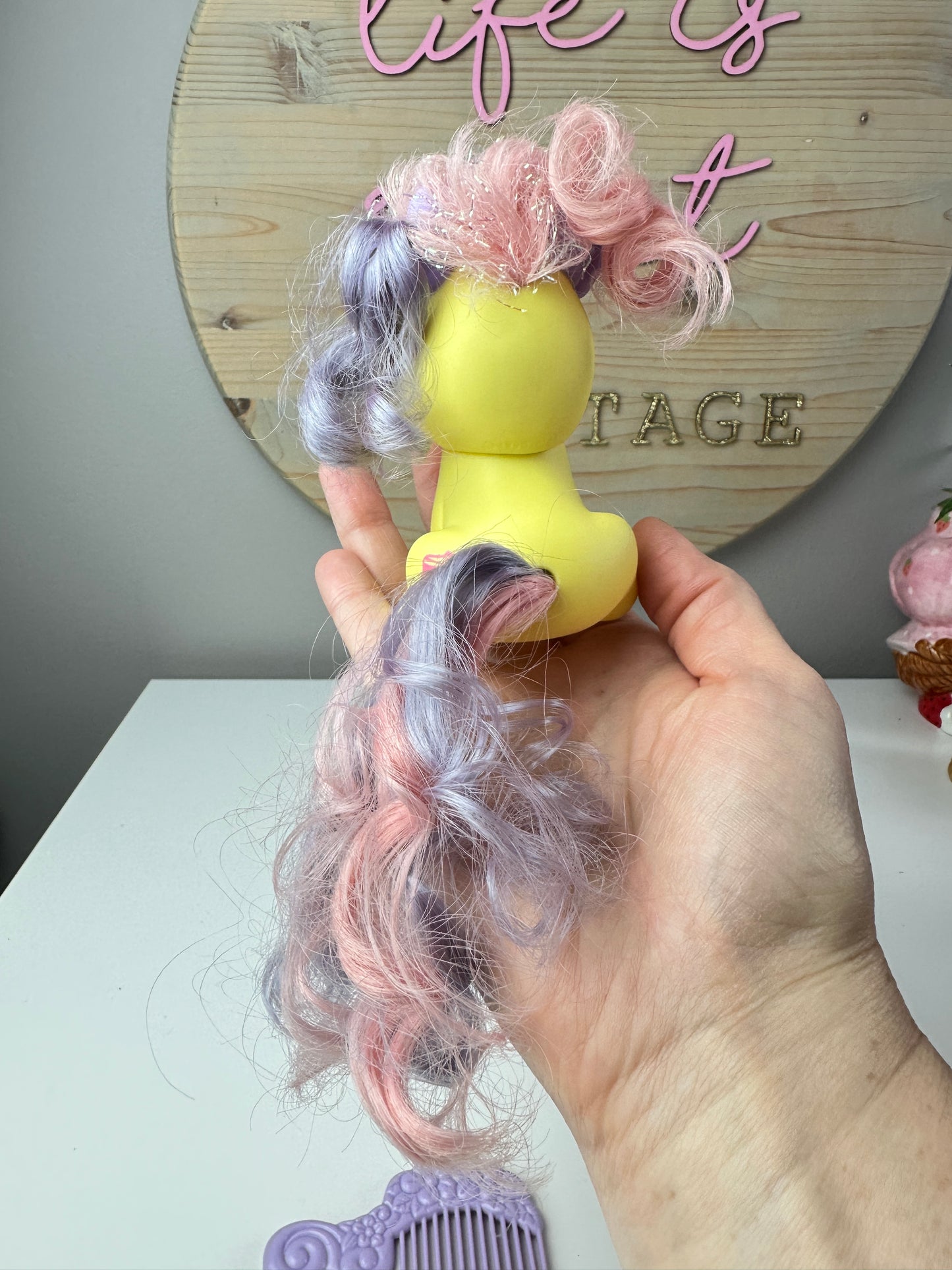 1989 Mattel Little Pretty Glitter 'n Grow Sweetlee with Comb