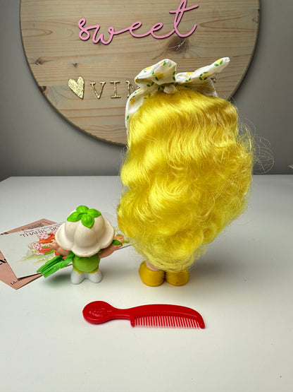 1985 Kenner Strawberry Shortcake Mint Tulip Berrykin Doll with Mint Berrykin *Berry Vault*