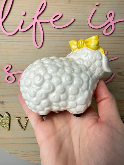 Kitschy Cute Porcelain Lamb [Made in Japan]