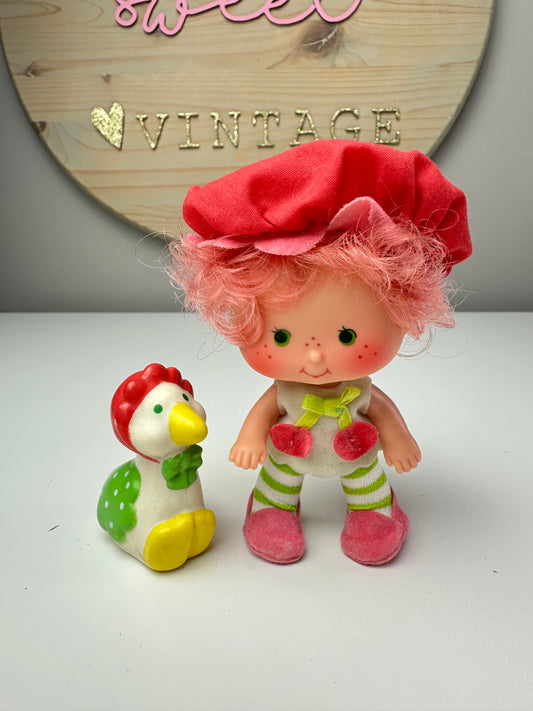 1982 Kenner Strawberry Shortcake Cherry Cuddler with Gooseberry Doll