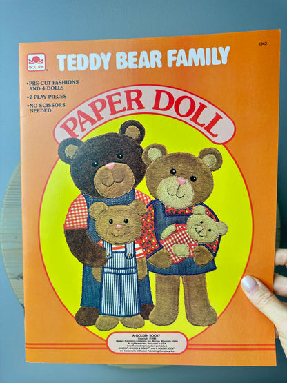 1983 Golden Teddy Bear Family Paperdoll Book Unused
