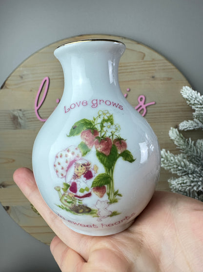 1980s Strawberry Shortcake Designer's Collection Fine Porcelain Mini Vase