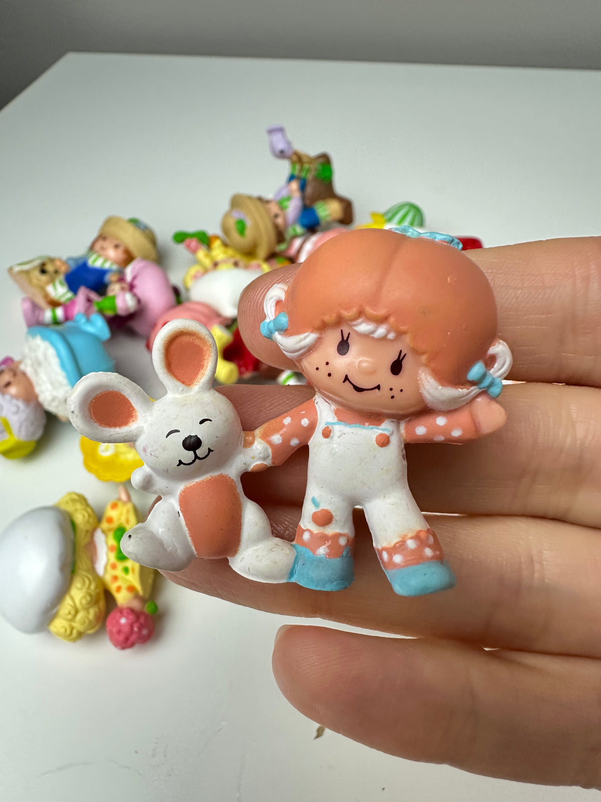 1980s Kenner Strawberry Shortcake Apricot Dancing with Hopsalot Miniature PVC
