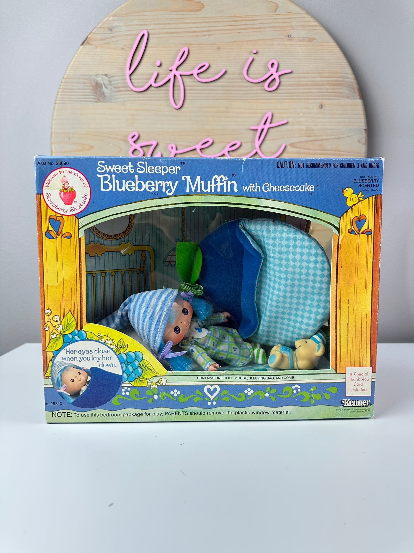 1984 Kenner Strawberry Shortcake Blueberry Muffin Sweet Sleeper Doll NRFB