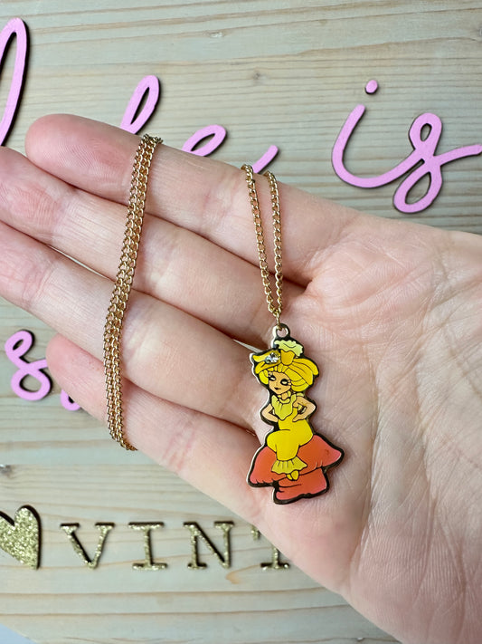 1983 H. Eldon DKP Rose Petal Place Daffodil Necklace