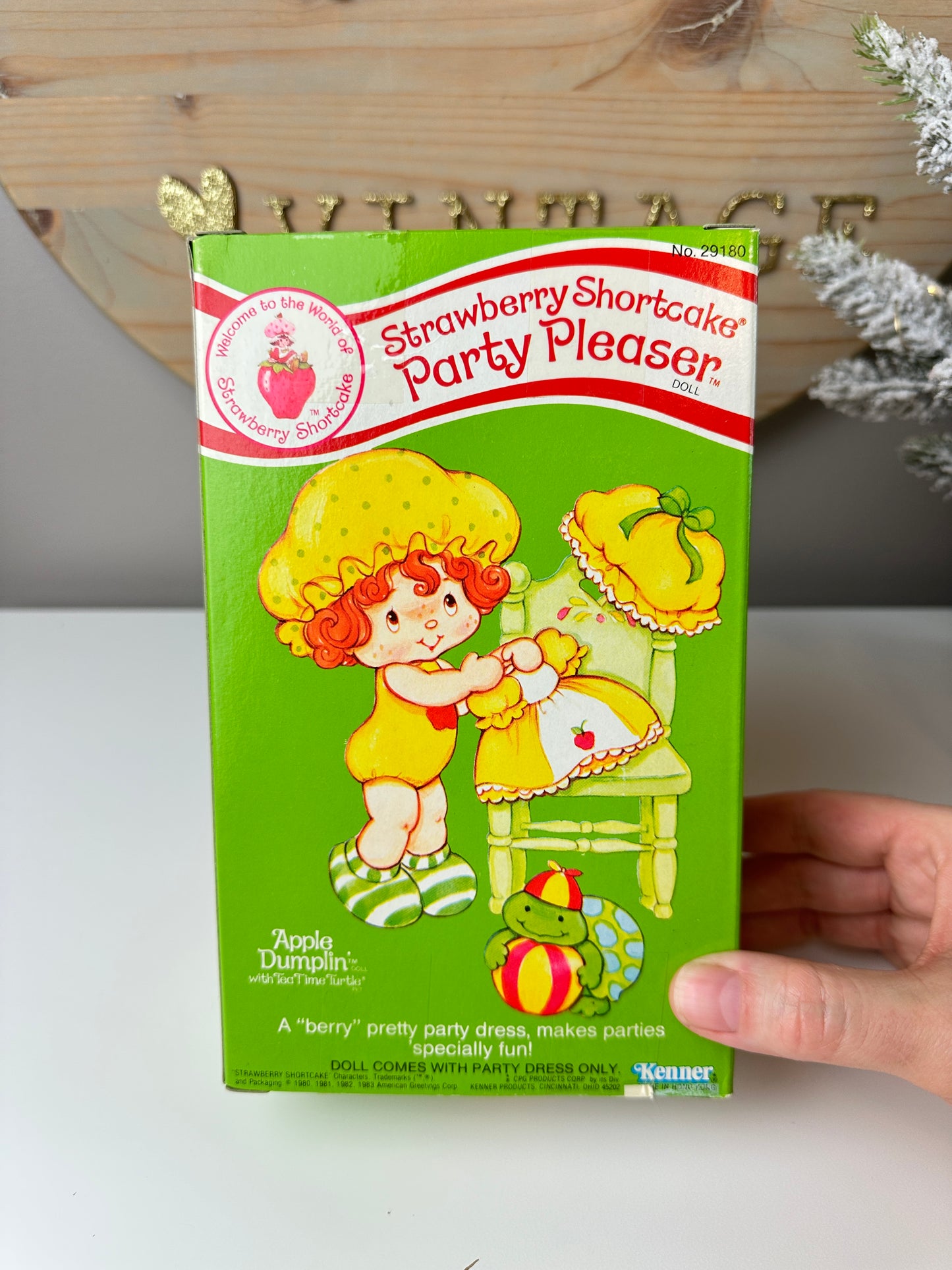 1984 Kenner Strawberry Shortcake Apple Dumplin' with Tea Time Turtle Party Pleaser Doll [Factory Sealed]