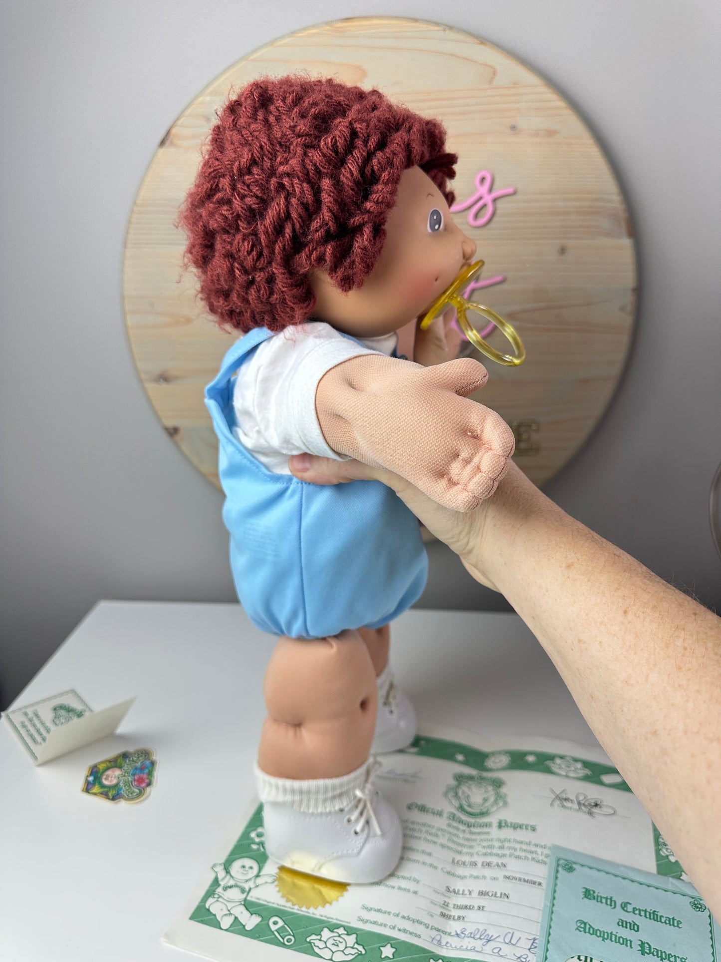 1980s Coleco Cabbage Patch Boy with Pacifier & Paperwork [Louis Dean]
