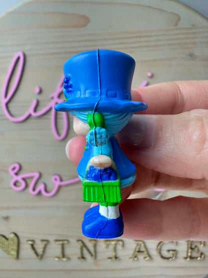1980s Kenner Strawberry Shortcake Blueberry Muffin with a Berry Basket Miniature PVC