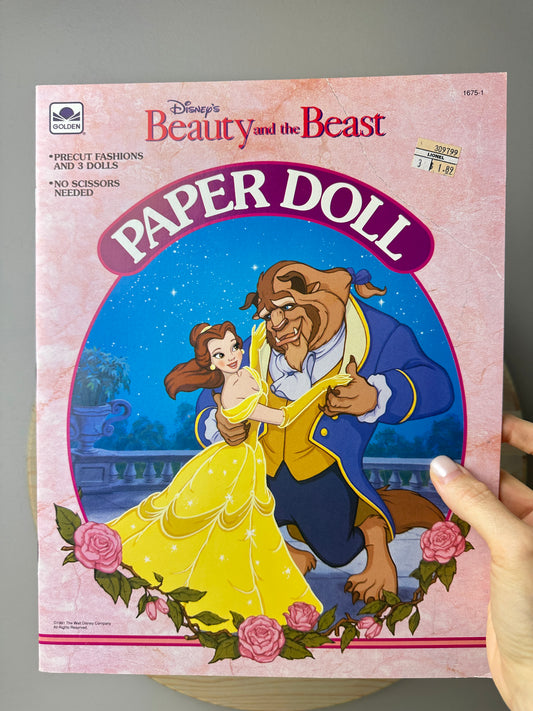 1991 Golden Disney Beauty and The Beast Paperdoll Book Unused