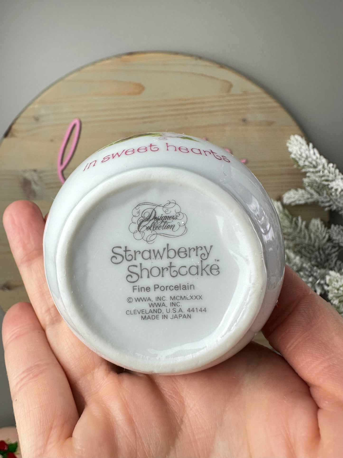 1980s Strawberry Shortcake Designer's Collection Fine Porcelain Mini Vase