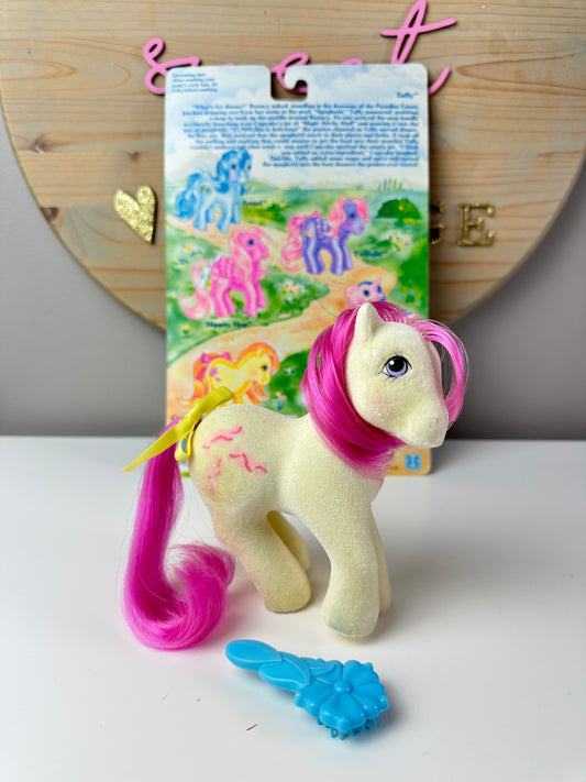 1980s Hasbro My Little Pony So Soft Taffy with Accessories + Back Card