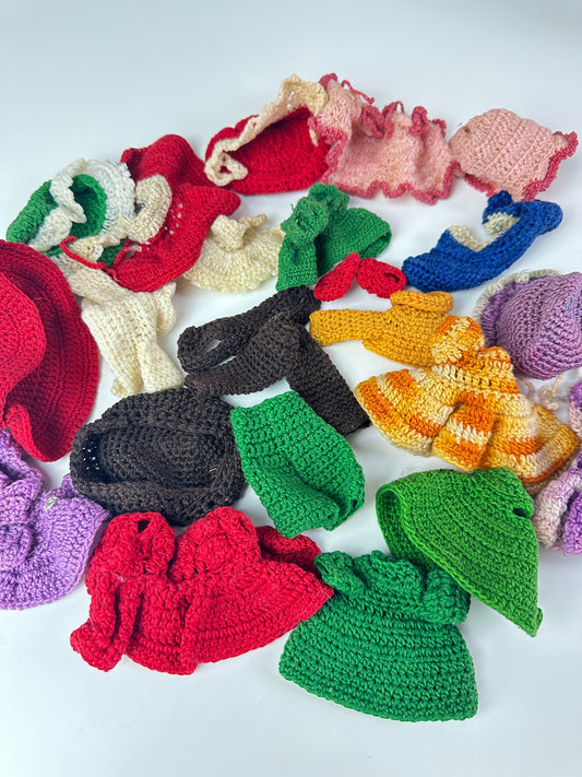 Vintage Knit Small Doll Clothes Lot
