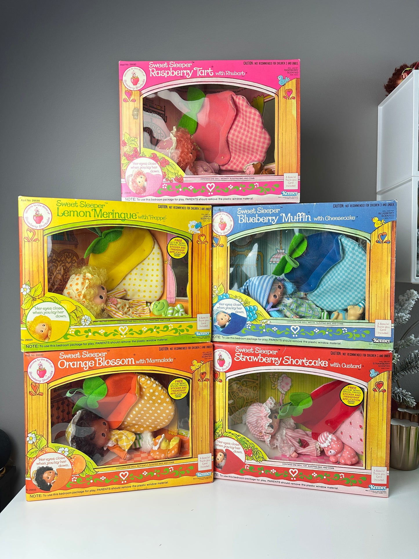 1984 Kenner Strawberry Shortcake Sweet Sleeper Dolls NRFB MIB [Sold Separately]