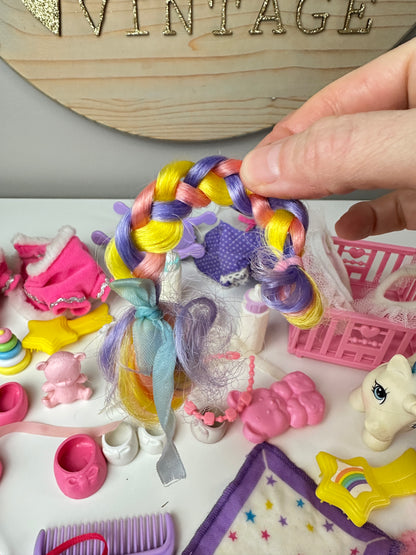 1980s Hasbro My Little Pony G1 Accessories Lot with Baby Glory