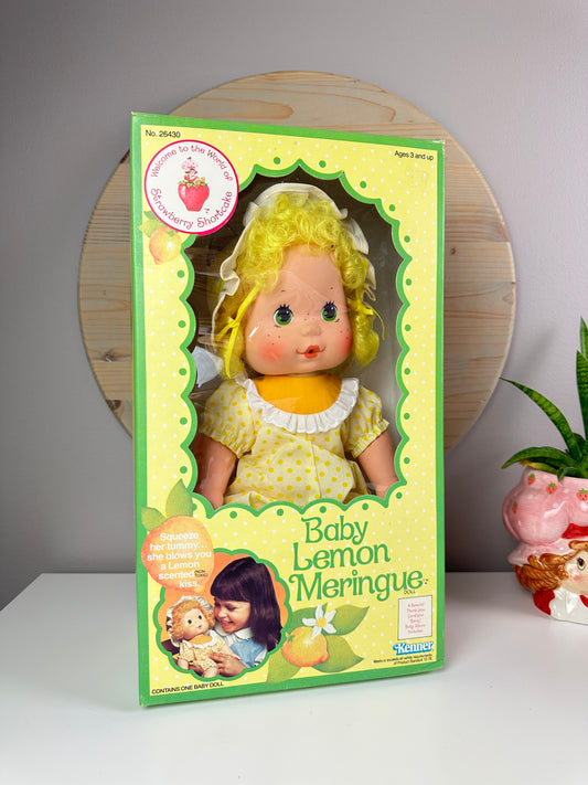 1982 Kenner Strawberry Shortcake Lemon Meringue Blow Kiss Baby Doll MIB