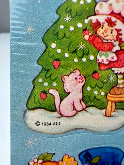 1984 American Greetings Strawberry Shortcake Holiday Stickers Four Sheets [SEALED]