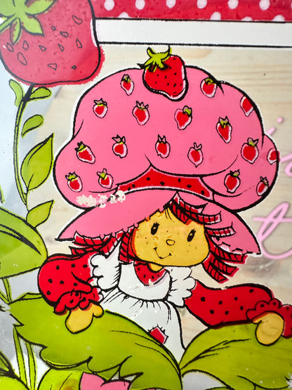1980s Designer's Collection Strawberry Shortcake Glass Decorative Picture Frame