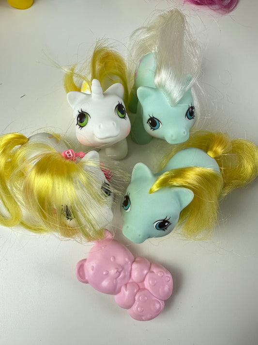 1980s Hasbro My Little Pony Newborn Twins Ponies [FLAWED]