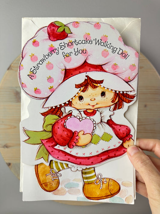 1980s AGC Strawberry Shortcake Walking Doll Valentine's Day Card [Unused]