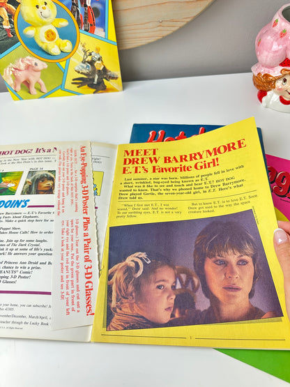 1980s Hot Dog! Magazine Lot with Posters, Baseball Cards, & Stickers