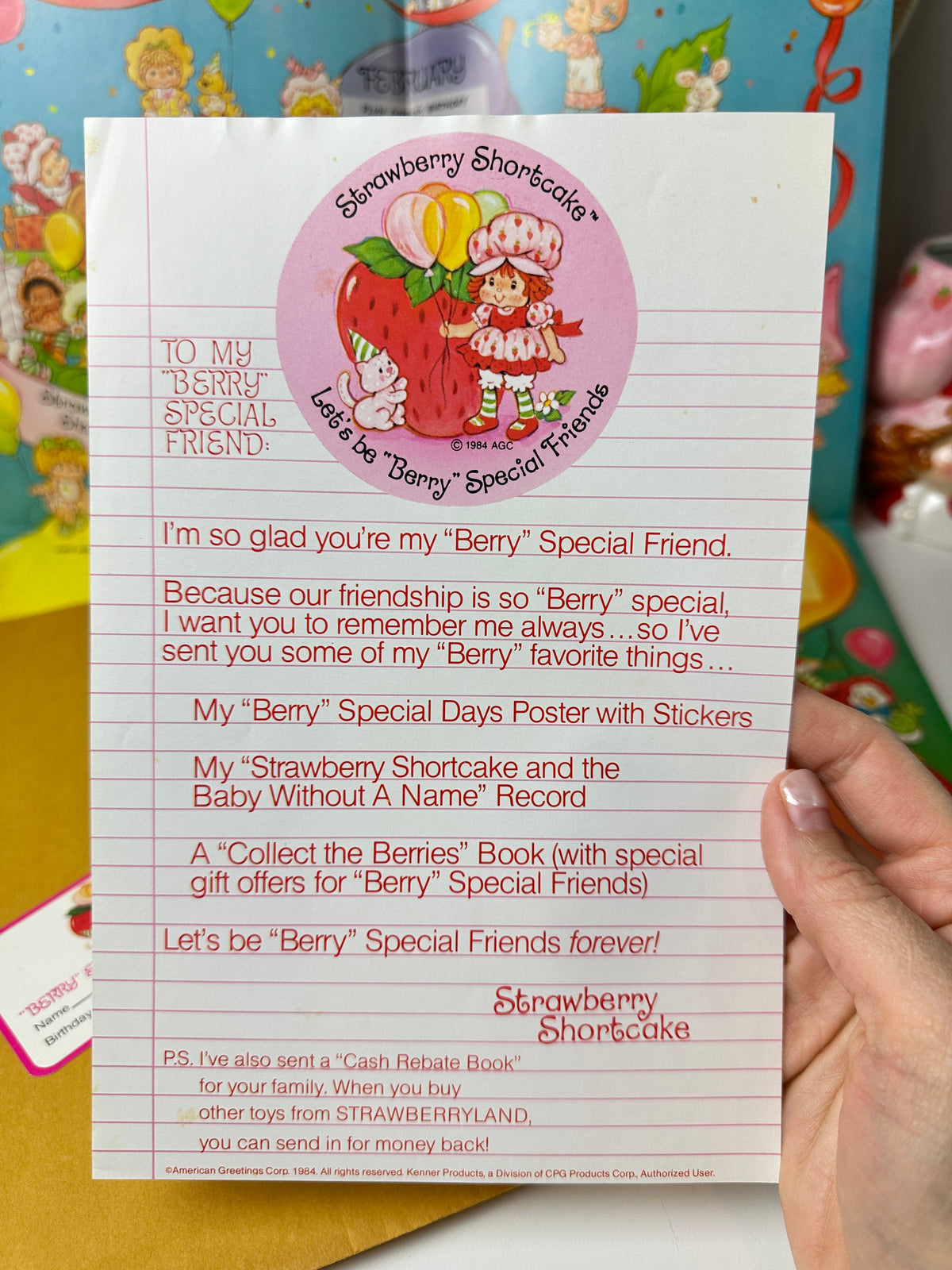 1984 Kenner Strawberry Shortcake Berry Special Friends Club Poster Set #3 [Mail-in Offer]