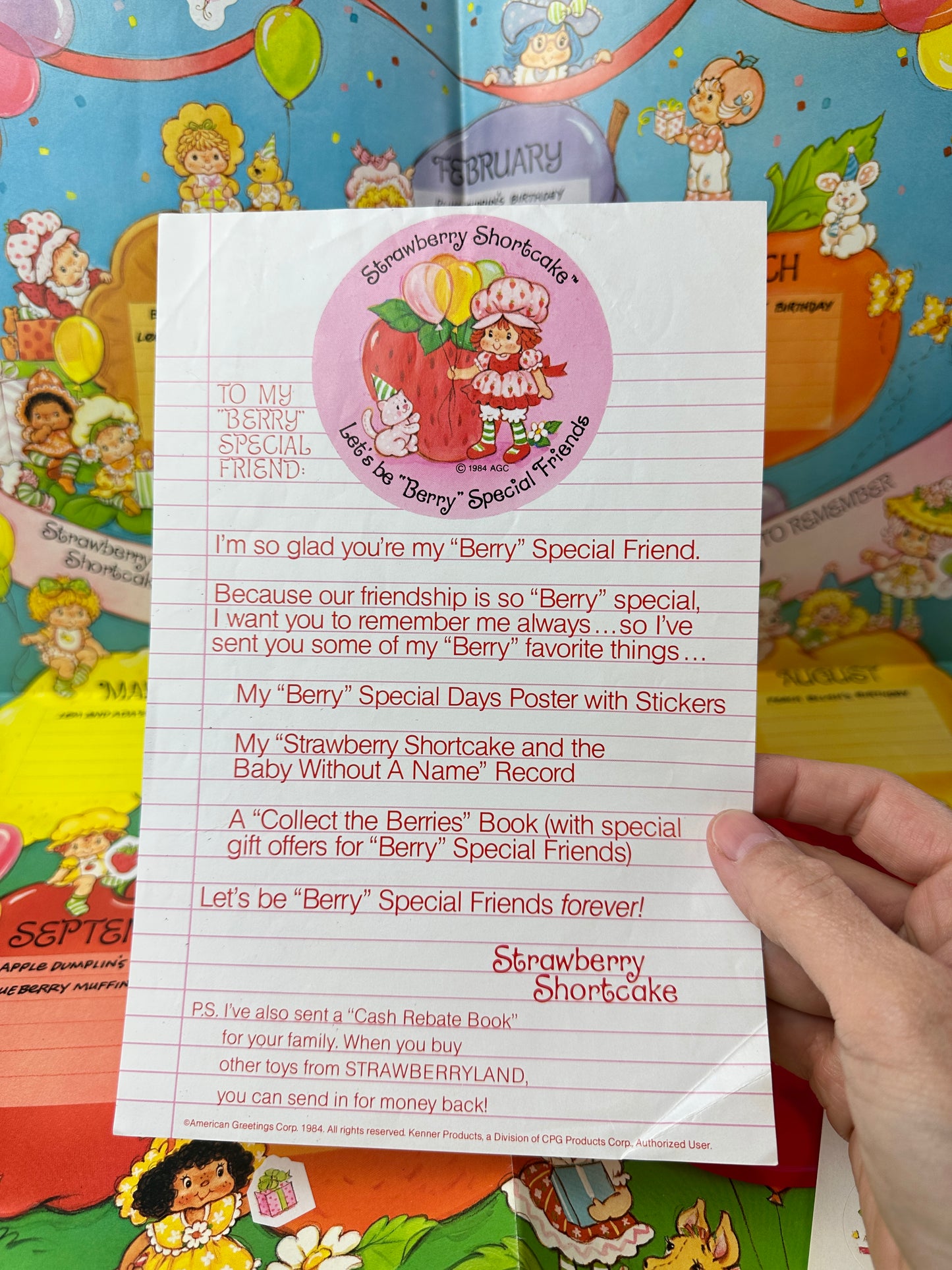 1984 Kenner Strawberry Shortcake Berry Special Friends Club Poster Set #2 [Mail-in Offer]