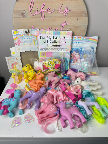 1980s G1 My Little Pony Lot with Accessories & Guide *Berry Vault*