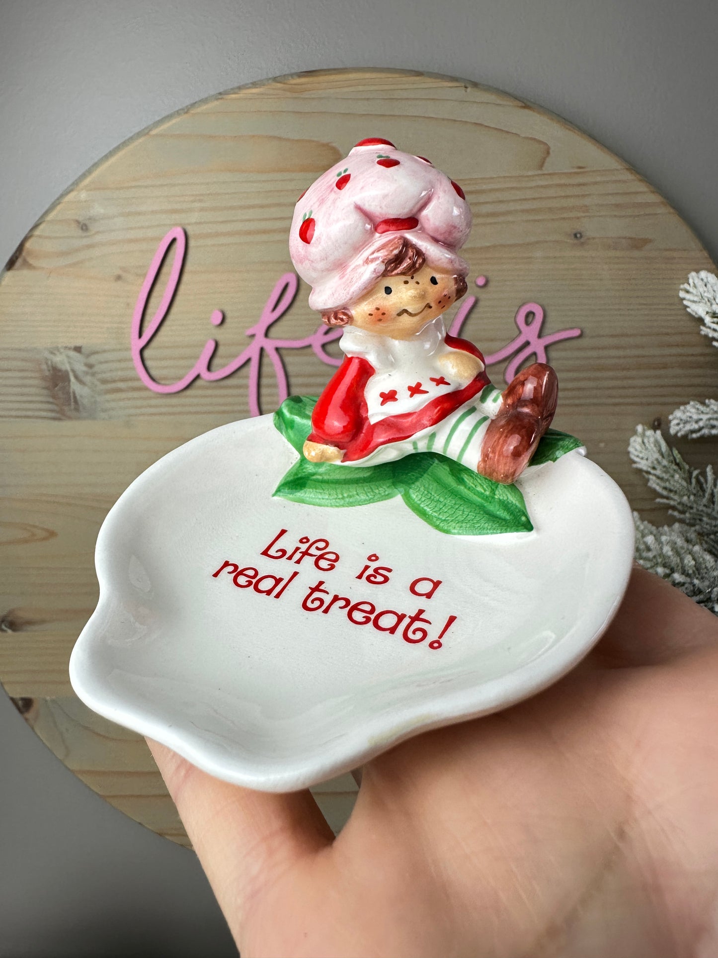 1980s Strawberry Shortcake Designer's Collection Earthen Ware Figural Trinket Tray