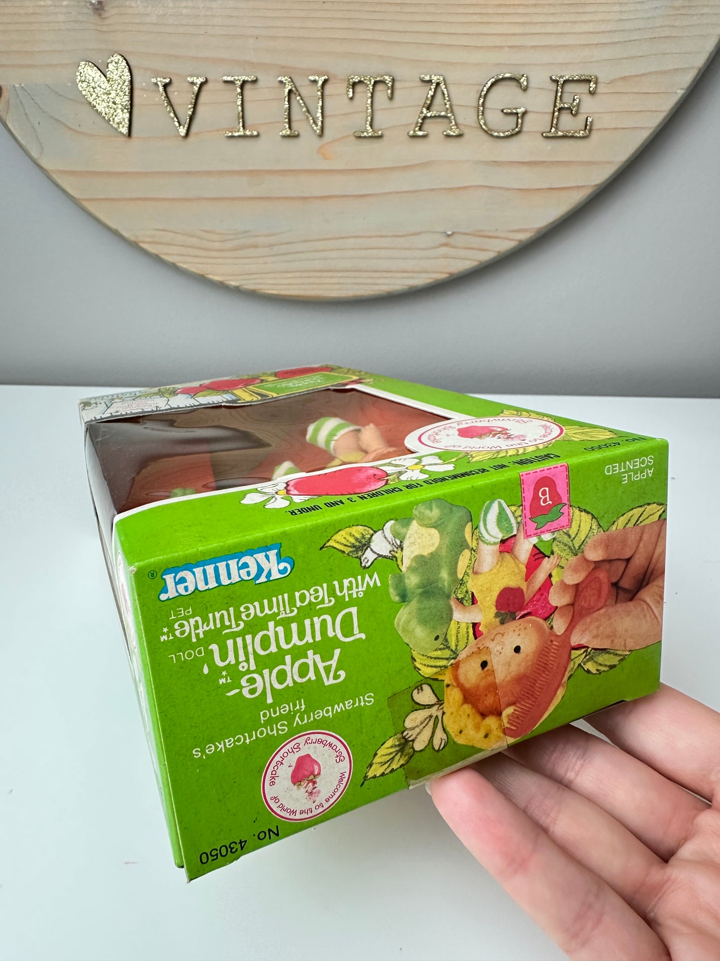1982 Kenner Strawberry Shortcake Apple Dumplin' with Tea Time Turtle Doll NRFB Factory Sealed