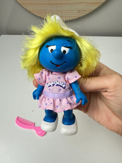 1983 Applause Smurfs Smurfette Dress 'n Style Doll with Comb