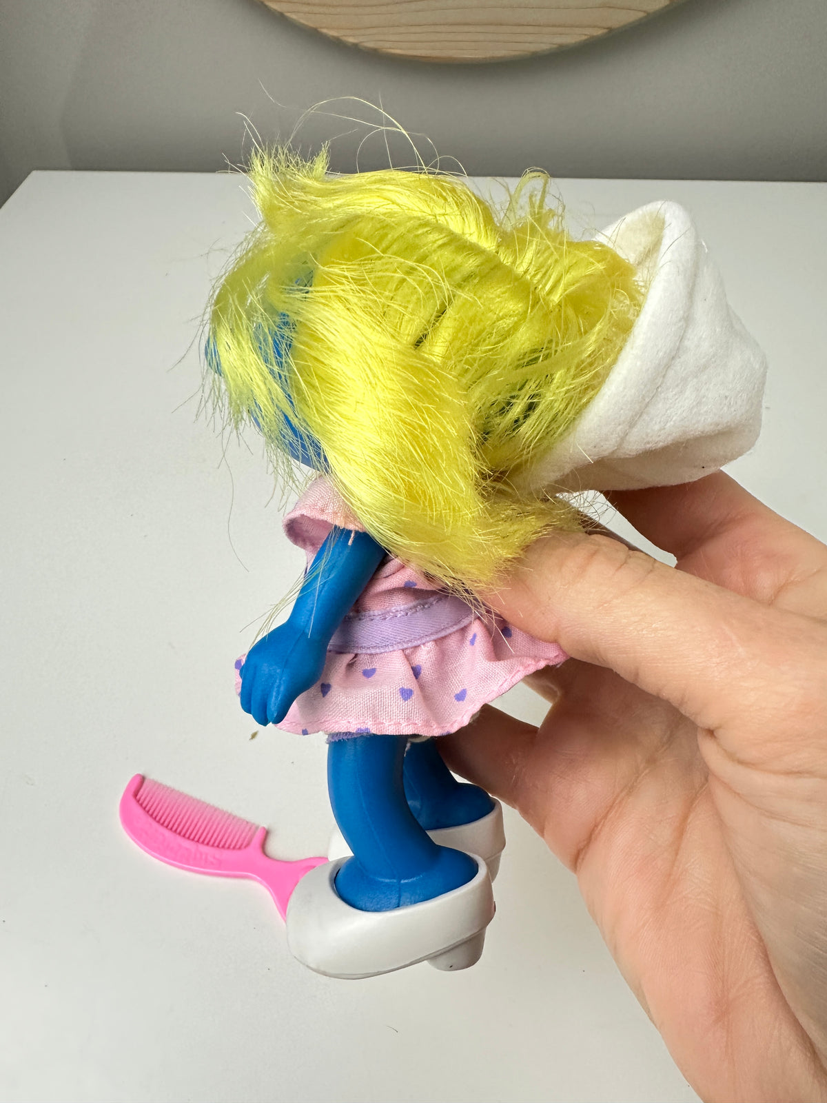 1983 Applause Smurfs Smurfette Dress 'n Style Doll with Comb