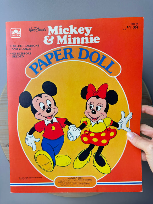 1983 Golden Disney Mickey and Minnie Paperdoll Book Unused