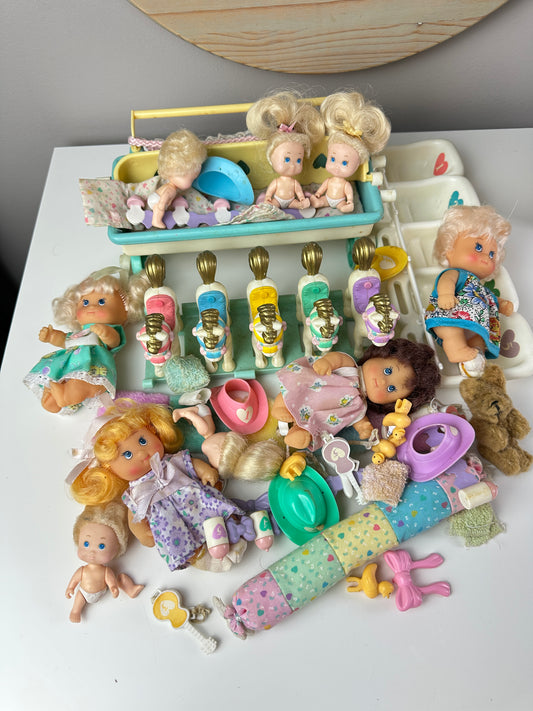 As-Is 1980s Tyco Quints and Small Doll Lot