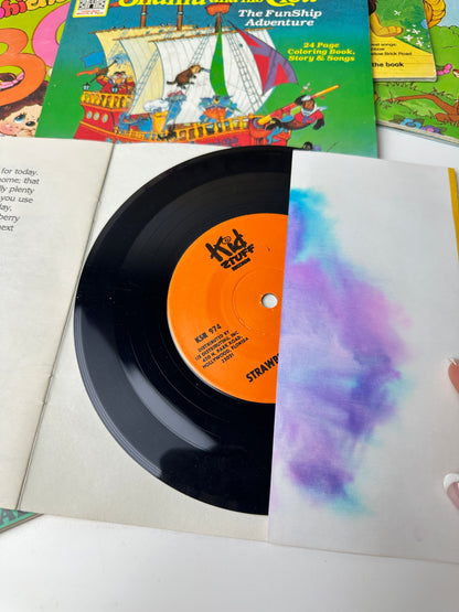 1980s Cartoon Books - Strawberry Shortcake, Rainbow Brite, Shamu, Monchhichi & More (Records Included)