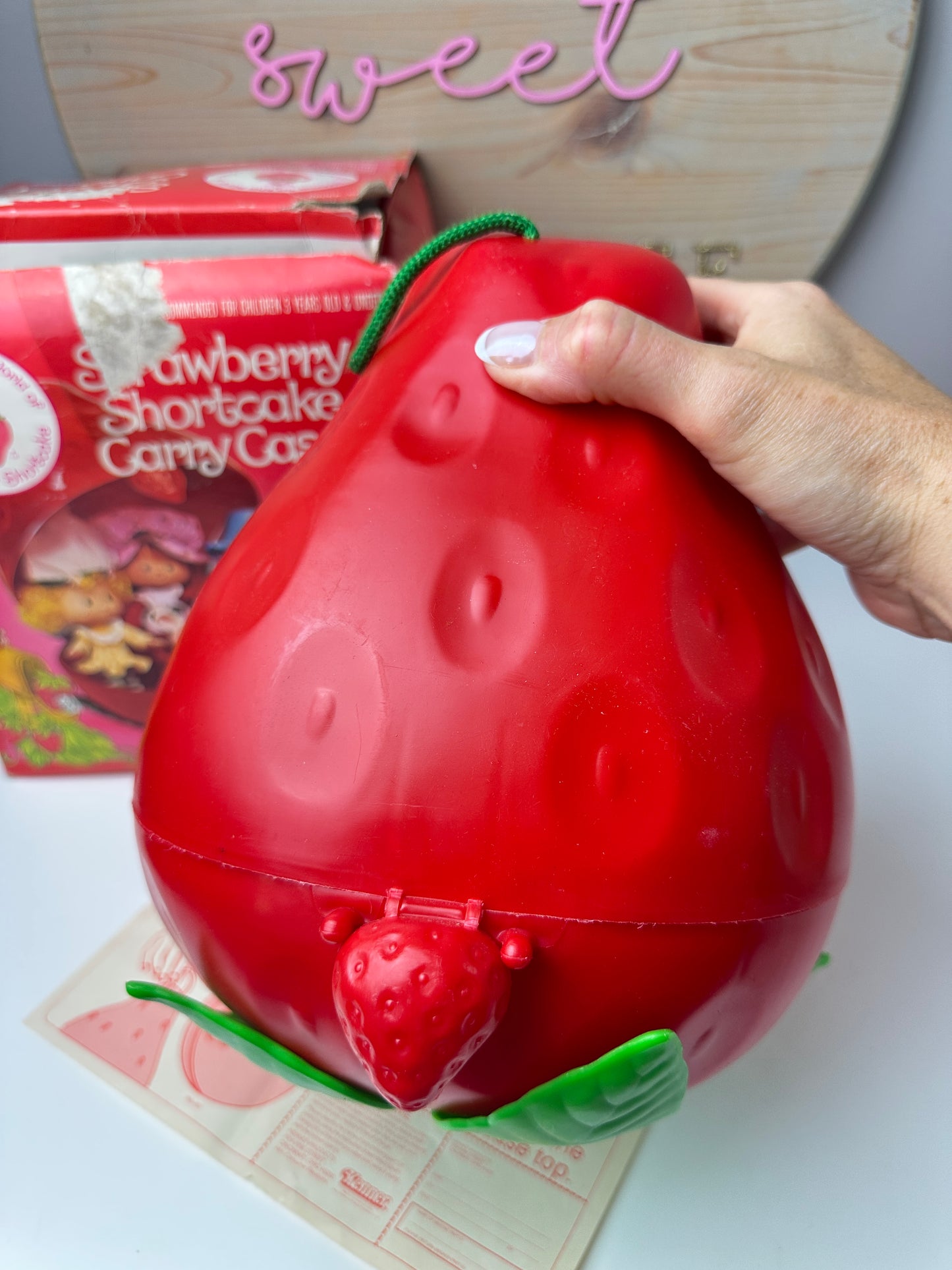 1980 Kenner Strawberry Shortcake Strawberry Shaped Doll Carry Case MIB