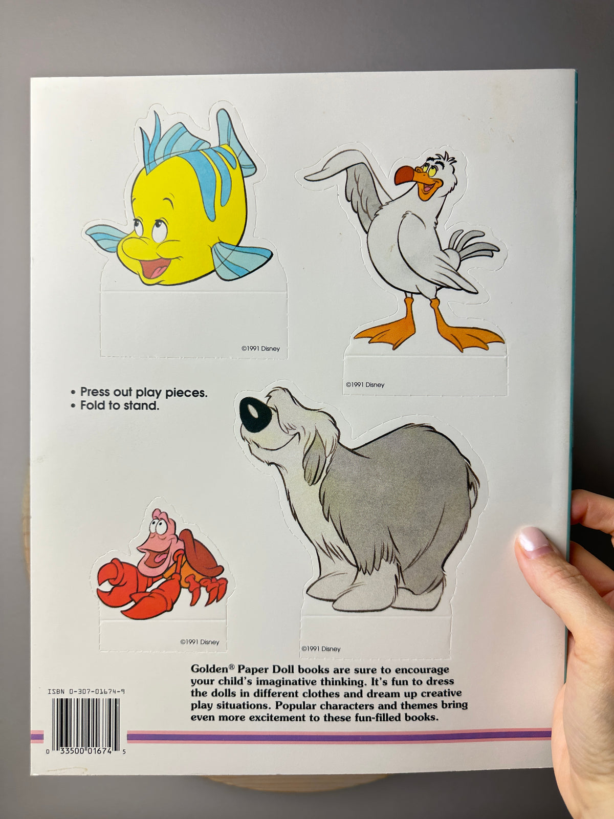 1991 Golden Disney The Little Mermaid Paperdoll Book Unused #2