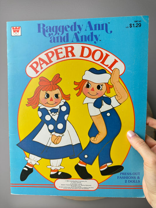 1980 Whitman Raggedy Ann and Andy Paperdoll Book Unused