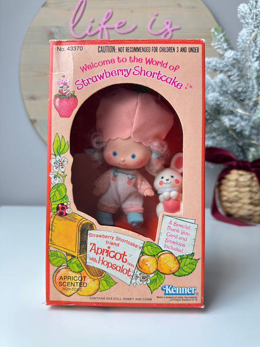 1980 Kenner Strawberry Shortcake Apricot with Hopsalot Doll MIB