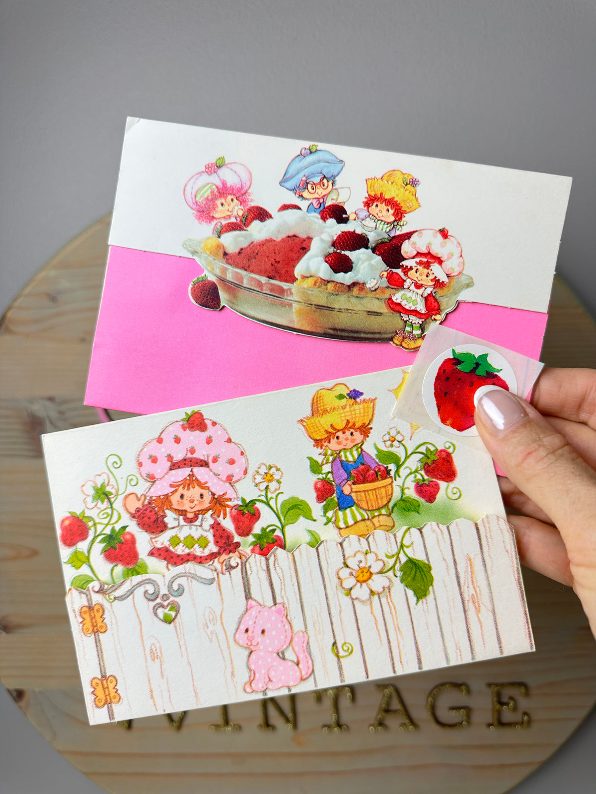 1980s AGC Strawberry Shortcake Blank Postcards Notecards with Stickers
