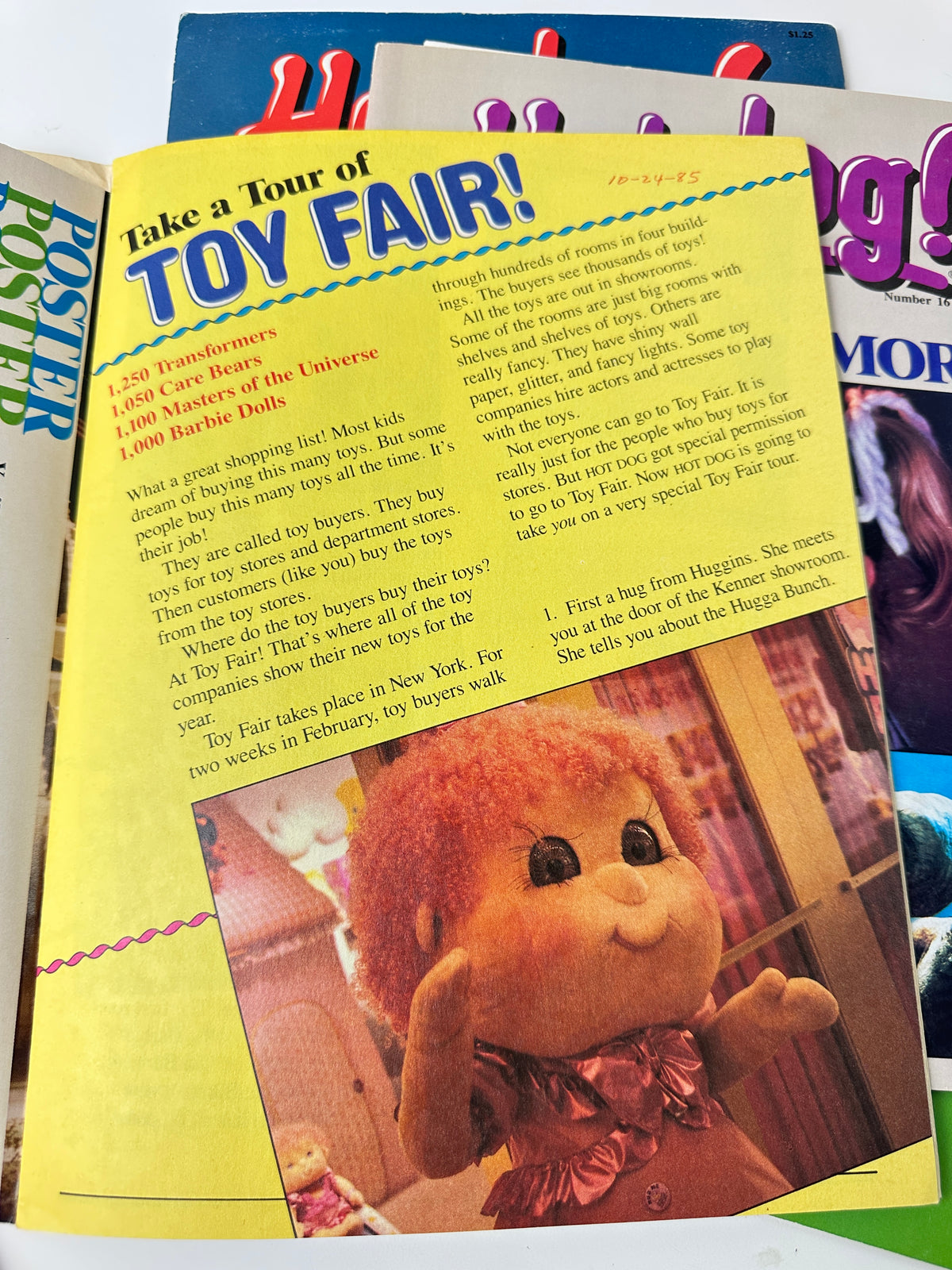 1980s Hot Dog! Magazine Lot with Posters, Baseball Cards, & Stickers