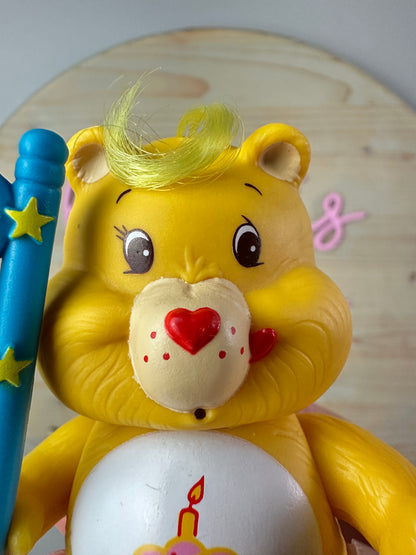 1980s Kenner Care Bear Birthday Bear Poseable with Bucket Accessory