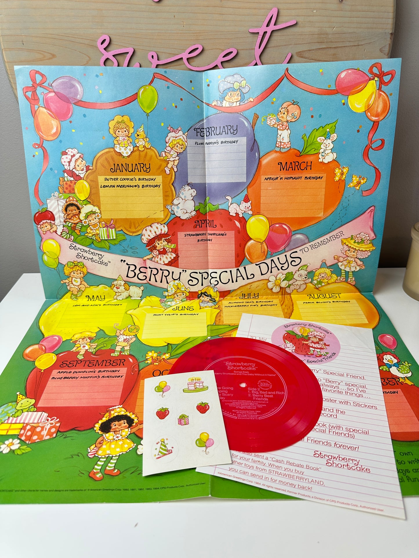 1984 Kenner Strawberry Shortcake Berry Special Friends Club Poster Set #1 [Mail-in Offer]