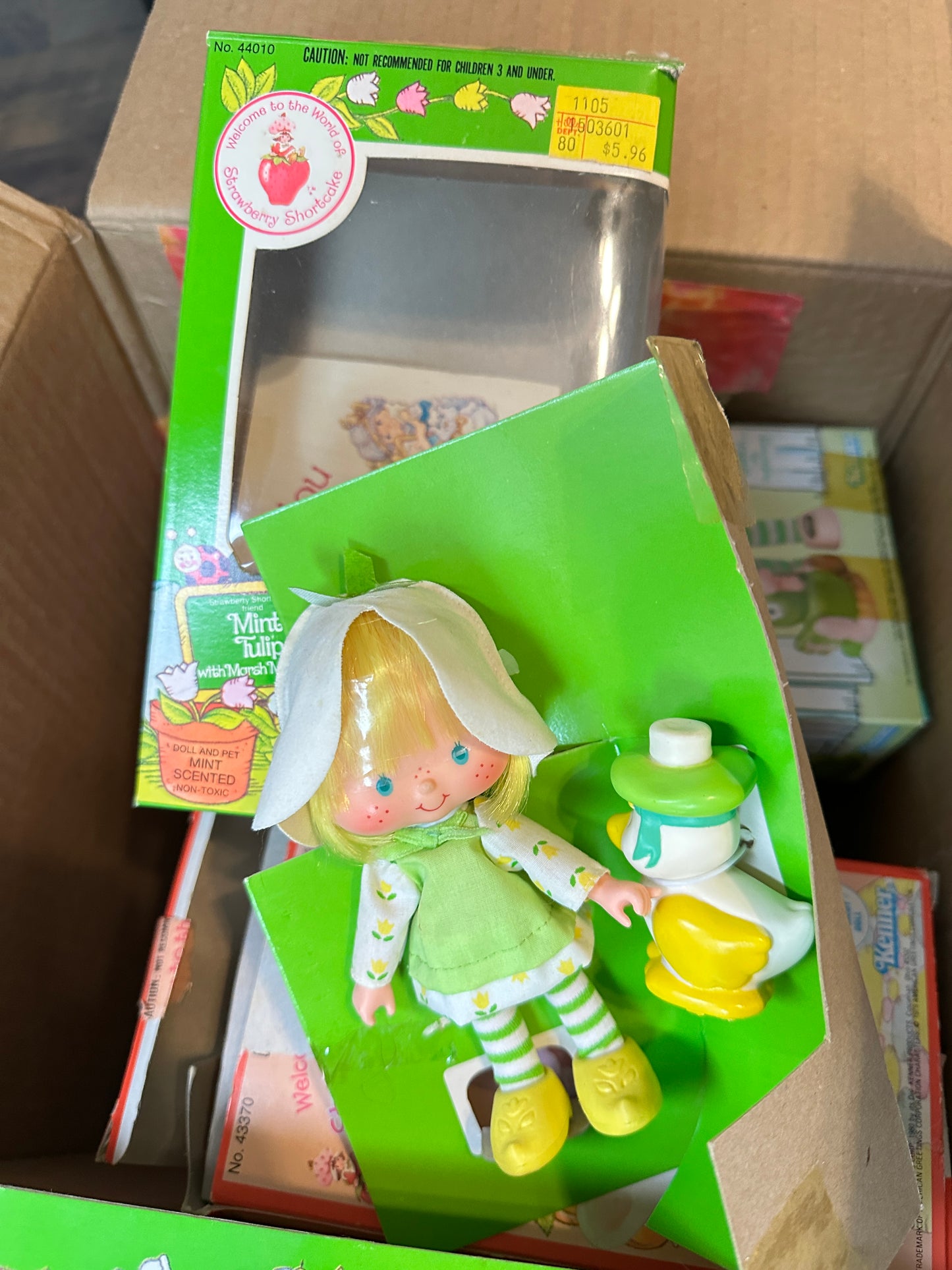 [RESERVED] 1983 Kenner Strawberry Shortcake Mint Tulip with Marsh Mallard Doll with Box