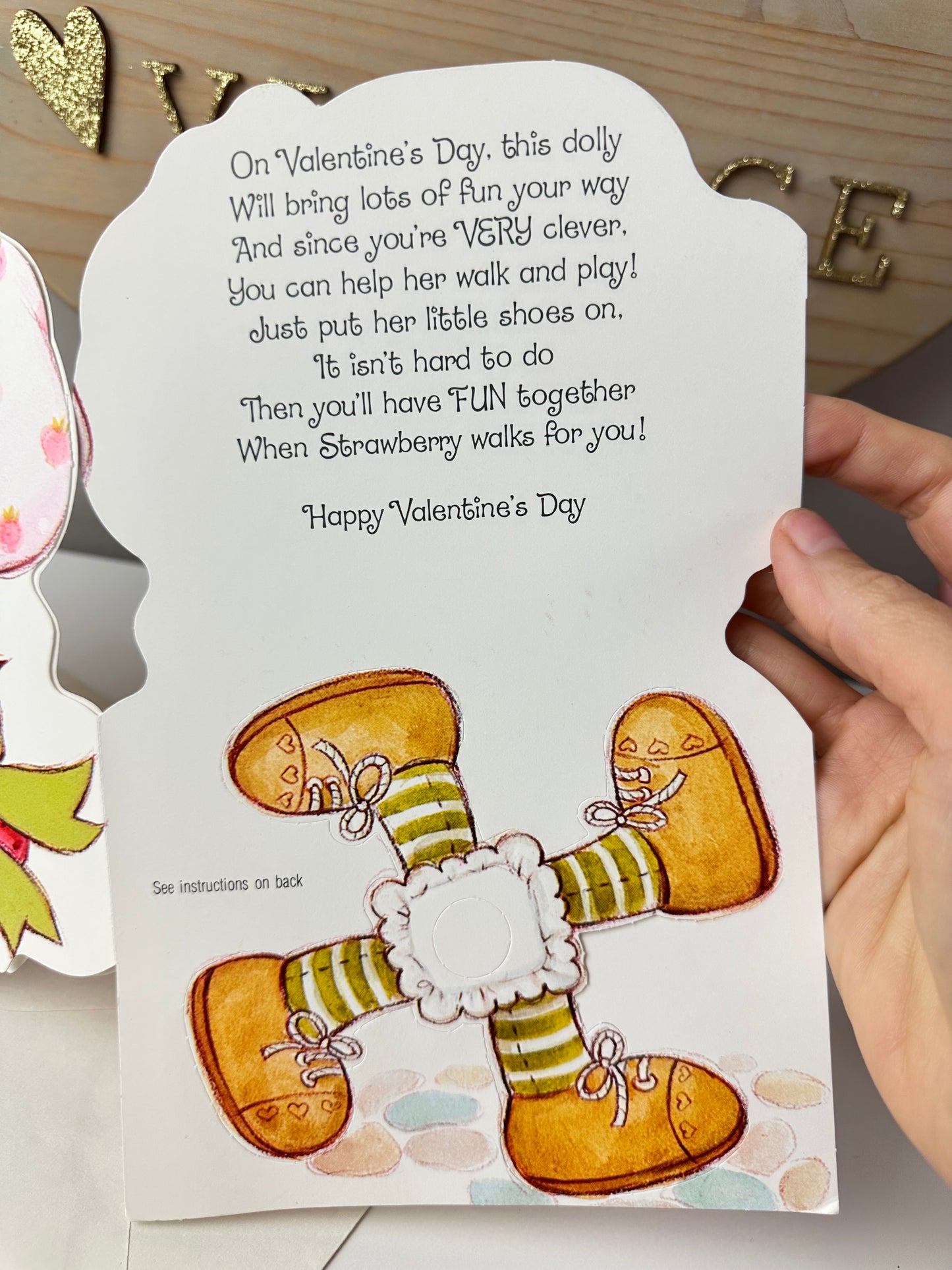 1980s AGC Strawberry Shortcake Walking Doll Valentine's Day Card [Unused]