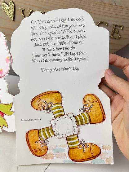 1980s AGC Strawberry Shortcake Walking Doll Valentine's Day Card [Unused]