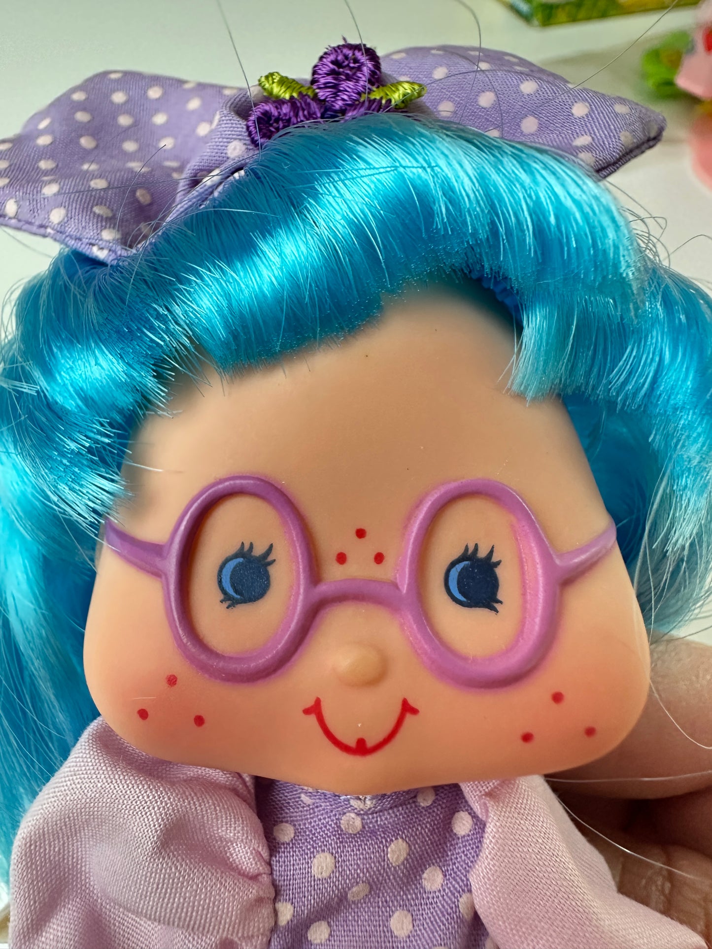 1985 Kenner Strawberry Shortcake Plum Puddin' with Plum Berrykin Doll *Berry Vault*