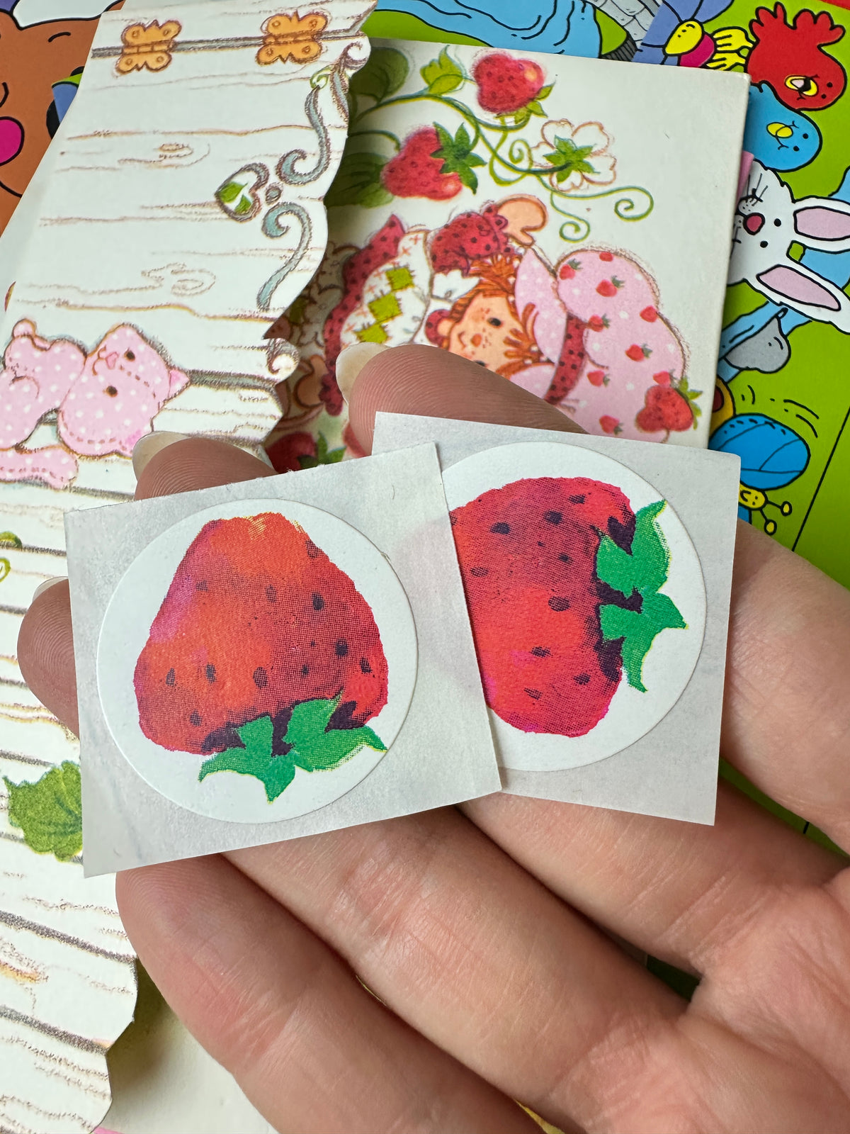 1980s AGC Strawberry Shortcake Blank Postcards Notecards with Stickers