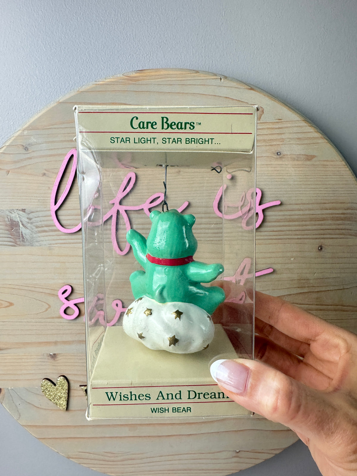 1984 AGC Care Bears Wishes & Dreams Wish Bear Ornament MIB