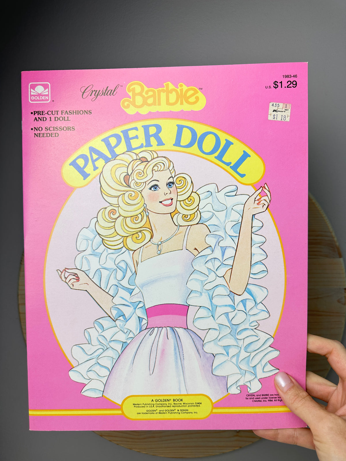 1980s Golden Crystal Barbie Paperdoll Book Unused