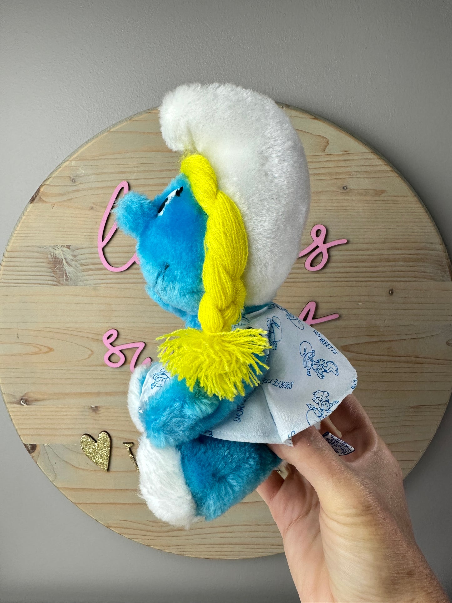 1981 Peyo Wallace Berrie Smurfette with Dress Plush